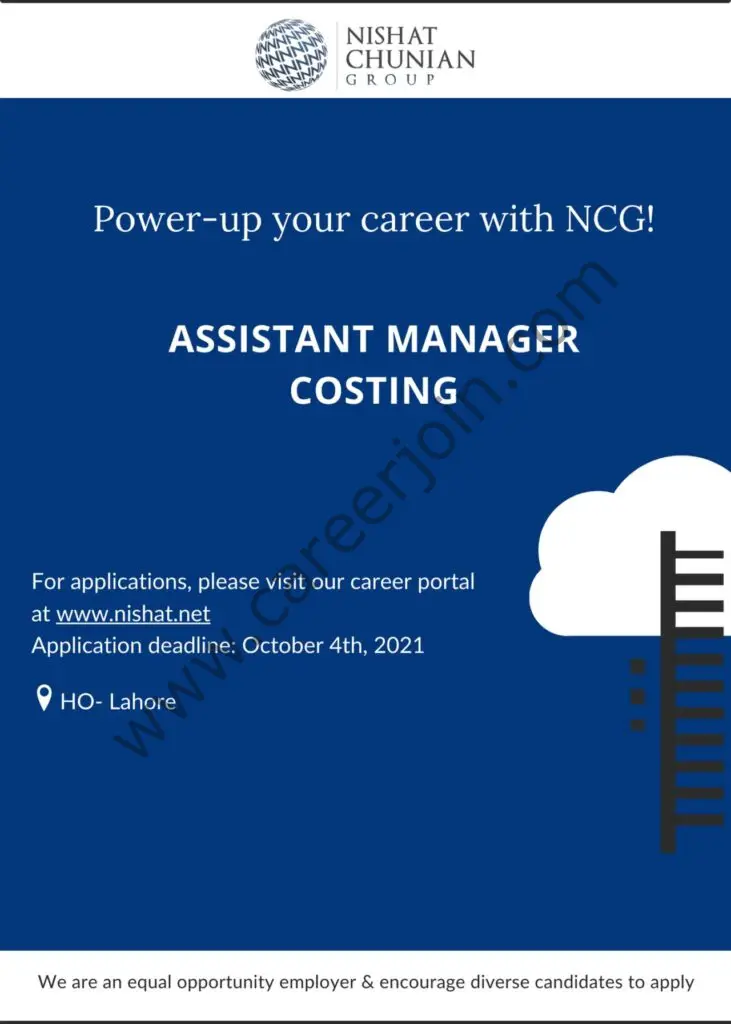Nishat Chunian Group NCG Jobs Assistant Manager Costing 01