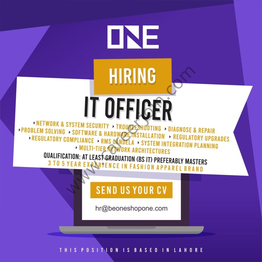 One Life Apparels Pvt Ltd Jobs IT Officer 01