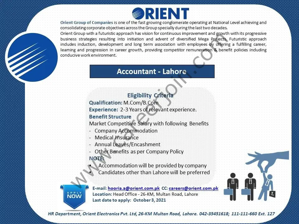 Orient Group of Companies Jobs Accountant 01