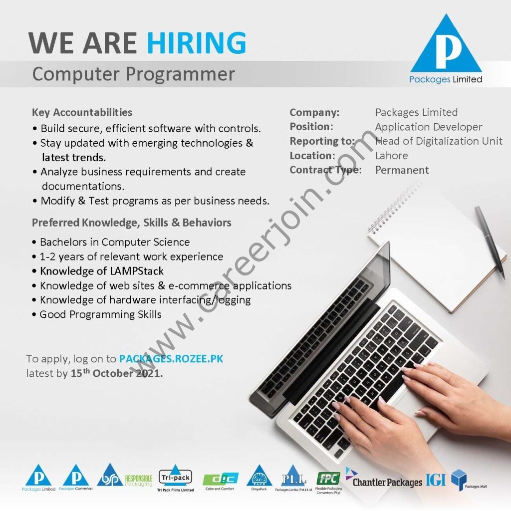 Packages Limited Jobs Computer Operator 01