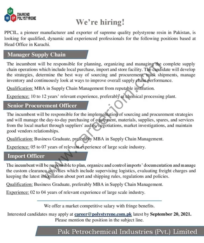 Pak Petrochemical Industries Pvt Ltd Jobs September 2021 01