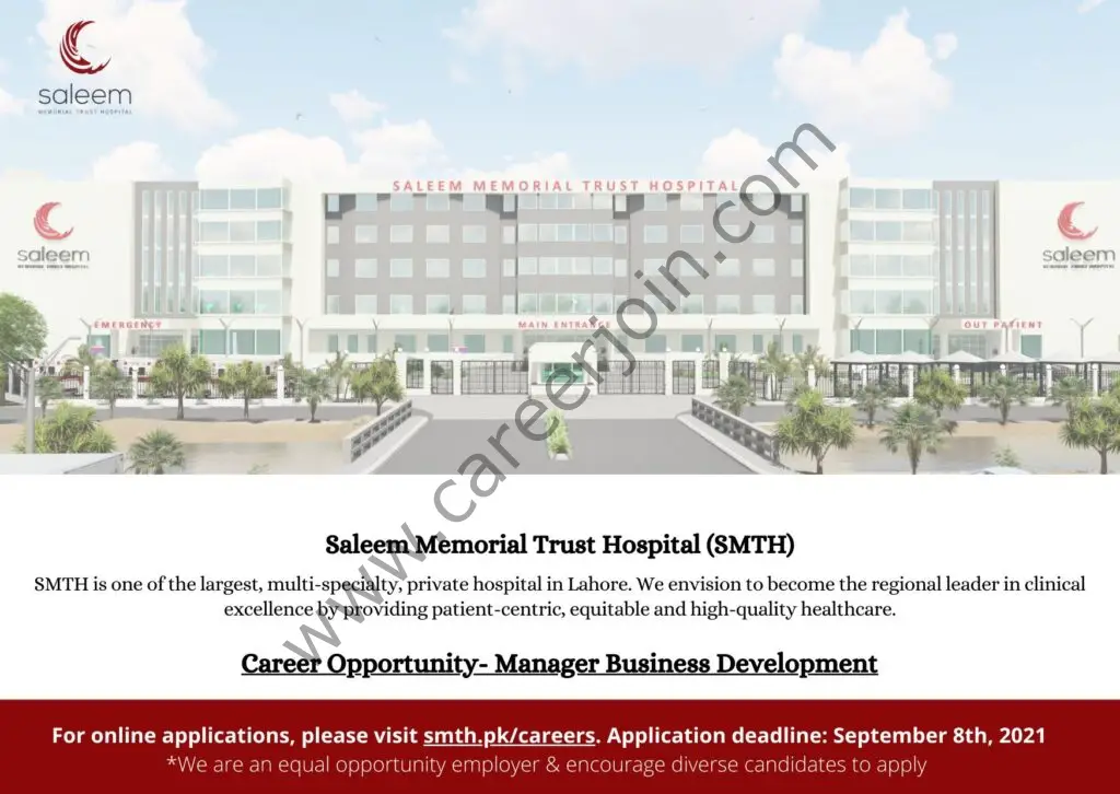 Saleem Memorial Trust Hospital SMTH Jobs Manager Business Development 01
