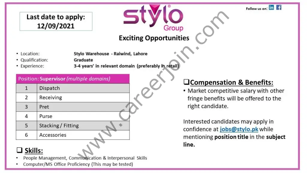Stylo Pvt Ltd Jobs September 2021 01