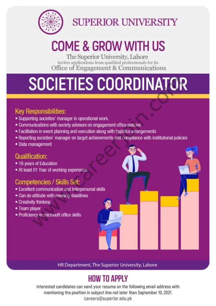 Superior University Jobs Societies Coordinator 01