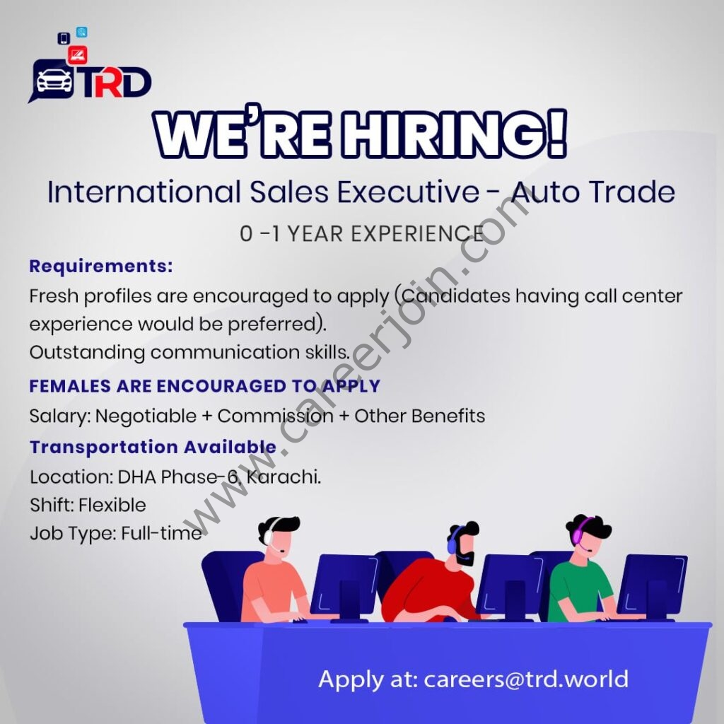 TRD Pvt Ltd Jobs International Sales Executive 01