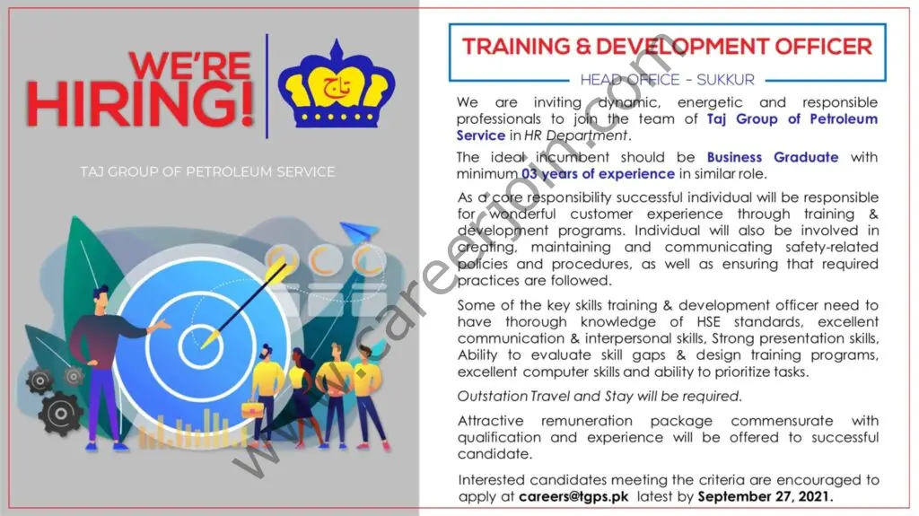 Taj Group Of Petroleum Service TGPS Jobs Training & Development Officer 01