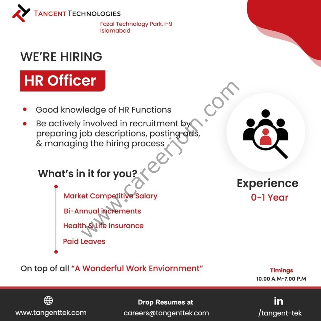 Tangent Technologies Pvt Ltd Jobs HR Officer 01