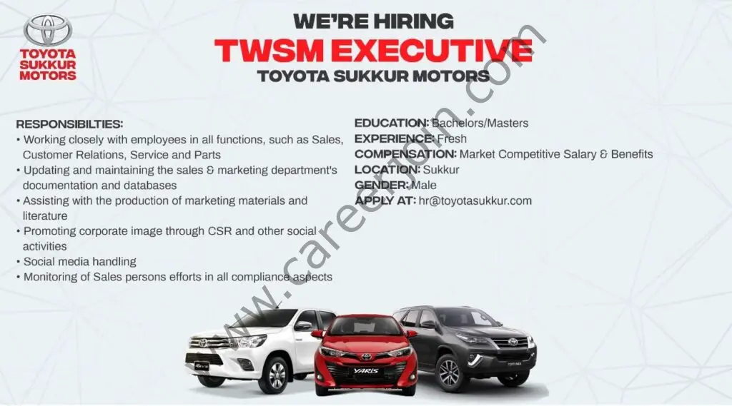 Toyota Sukkur Motors Jobs TWSM Executive 01