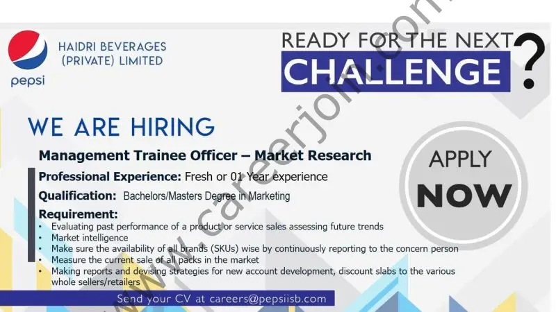 Haidri Beverages Pvt Ltd Jobs Management Trainee Officer Market Research 01