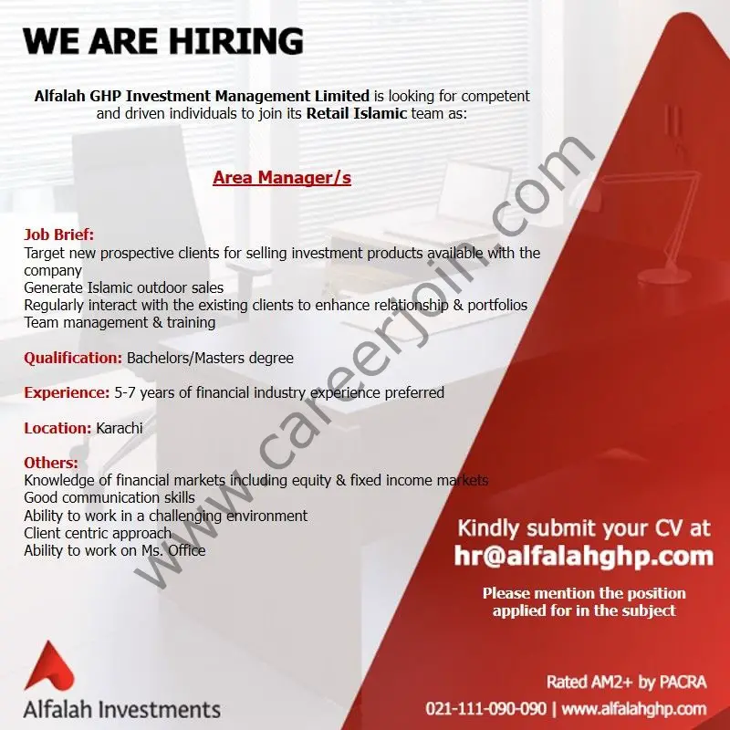 Alfalah GHP Investment Management Ltd Jobs October 2021 03