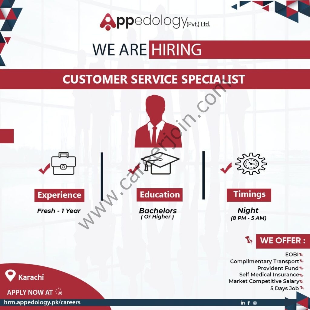Appedology Pakistan Jobs Customer Service Specialist 01