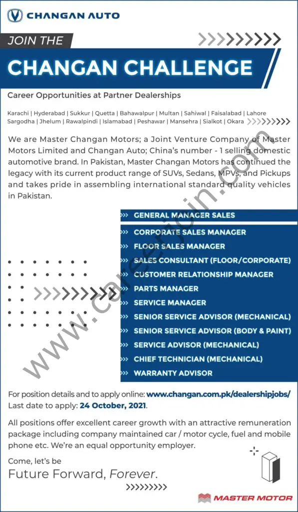 Changan Pakistan Jobs October 2021 01