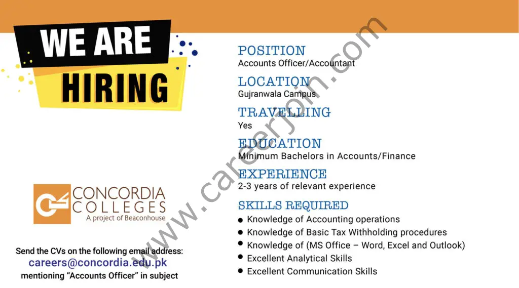 Concordia Colleges School Jobs Accounts Officer 01