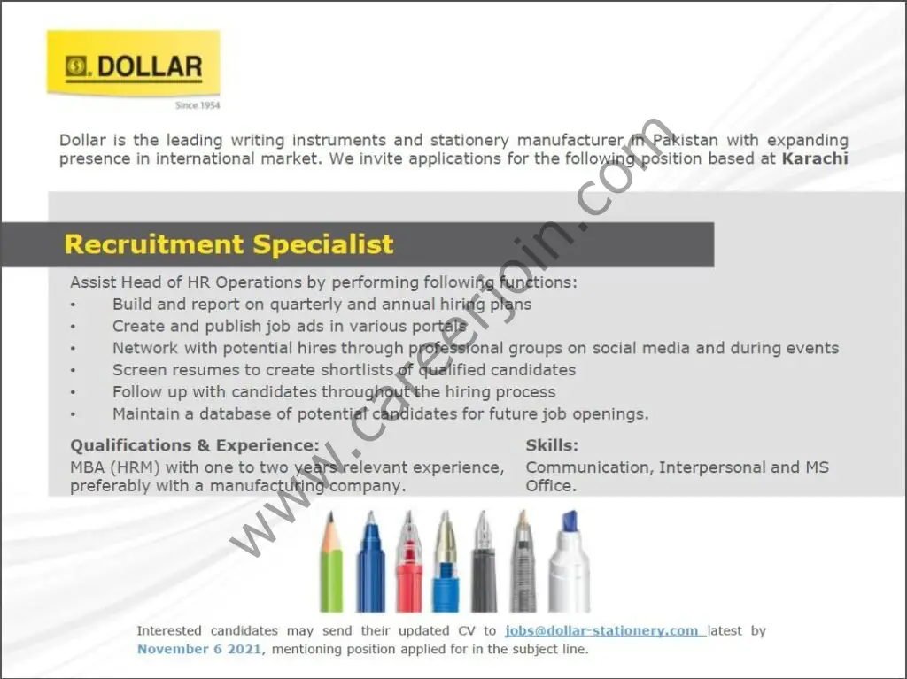 Dollar Industries Pvt Ltd Jobs 30 October 2021 01