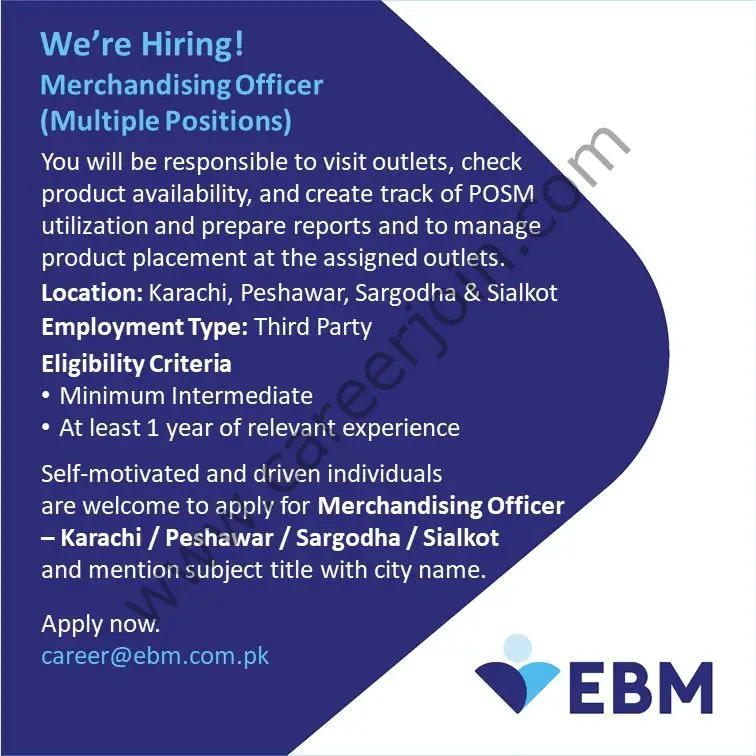 English Biscuits Manufacturers Pvt Ltd EBM Jobs Merchandising Officer 01