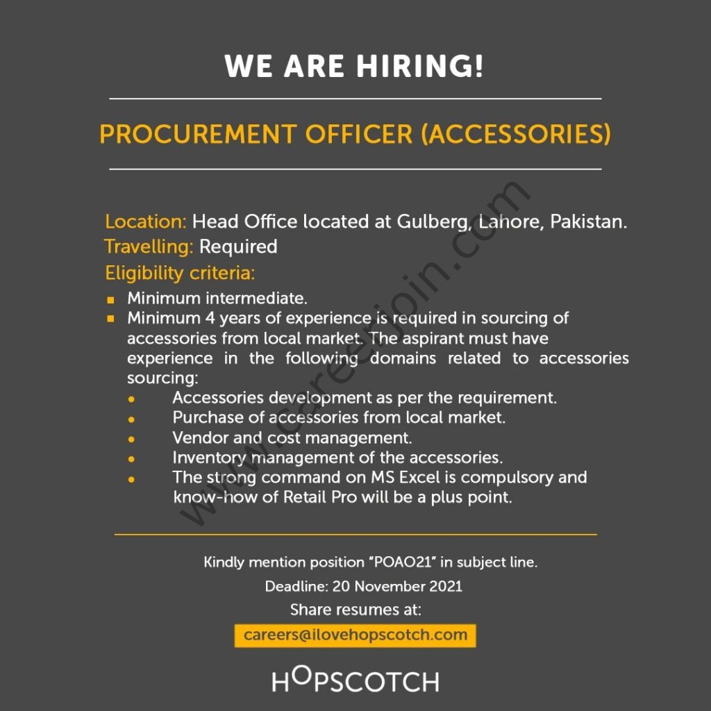 Hopscotch Pakistan Jobs Procurement Officer Accessories 01