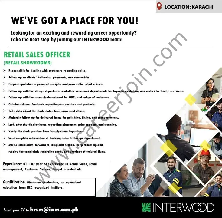 Interwood Mobel Pvt Ltd Jobs Retail Sales Officer 01