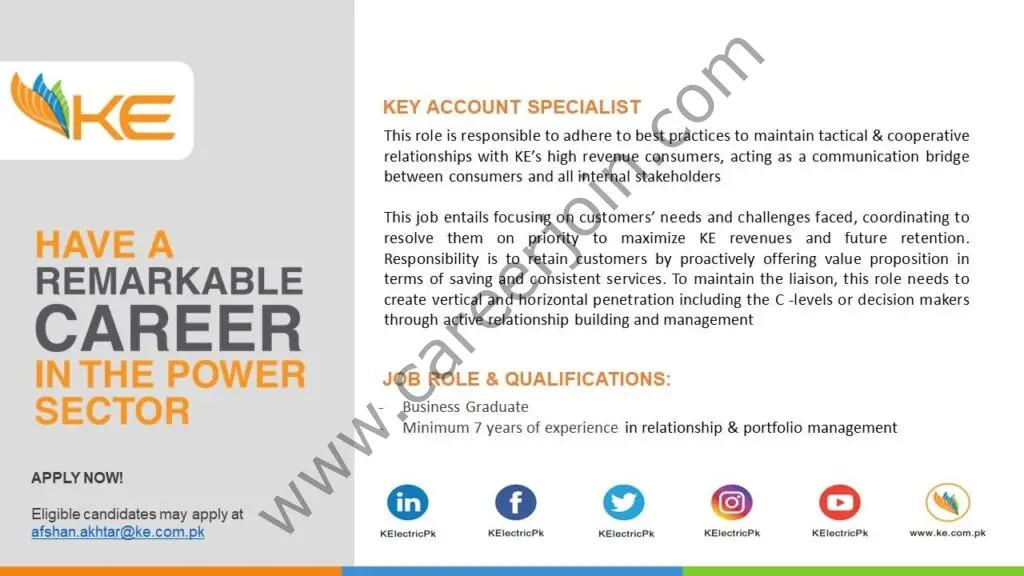 K Electric Pvt Ltd Jobs Key Account Specialist 01