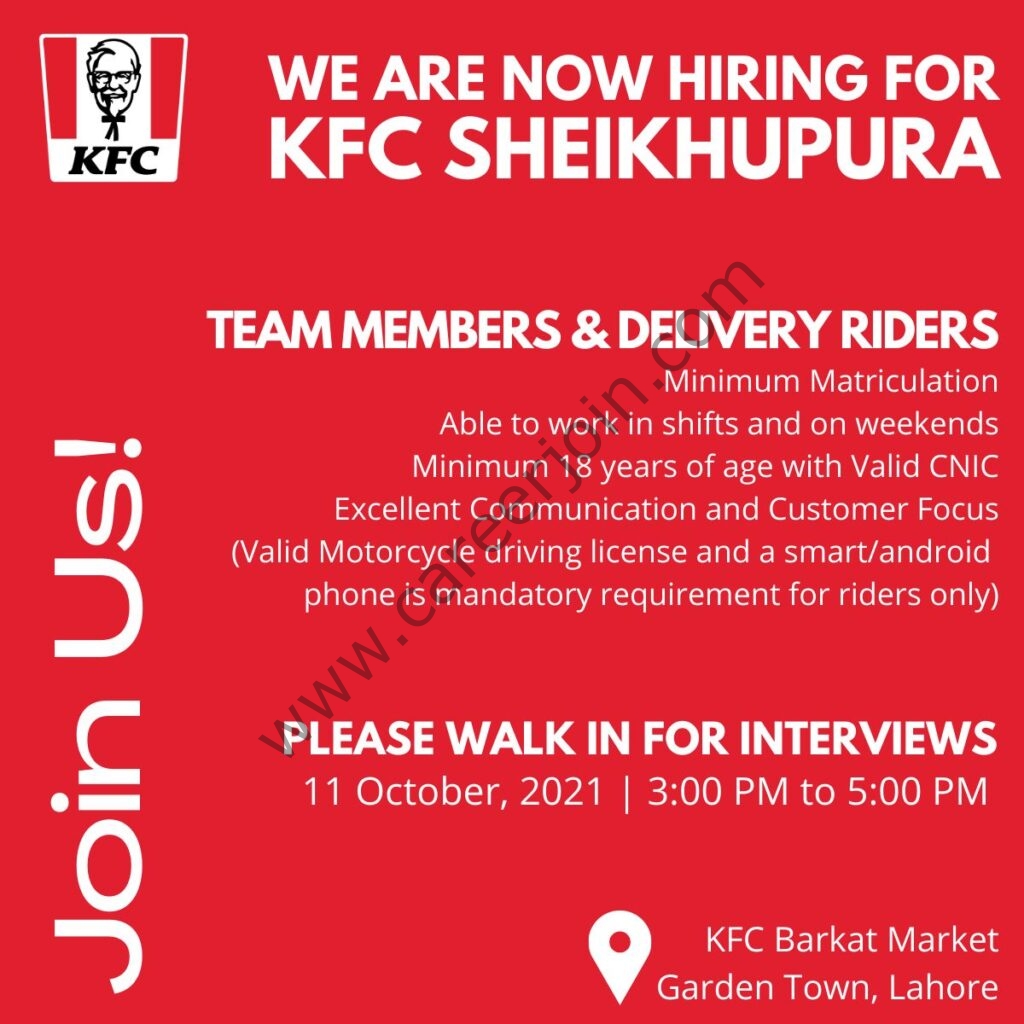 KFC Pakistan Jobs October 2021 01