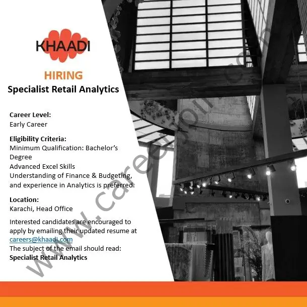 Khaadi SMC Pvt Ltd Jobs Specialist Retail Analytics 01