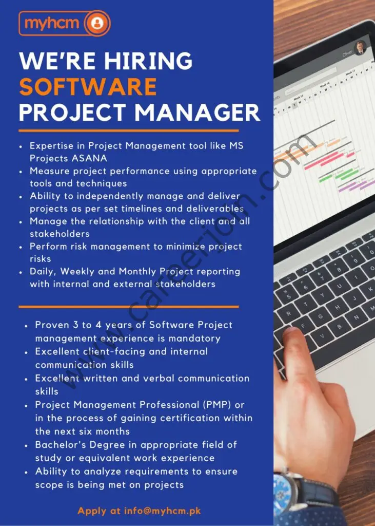MyHCM Pakistan Pvt Ltd Jobs Software Project Manager 01