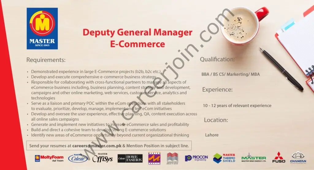 Master Group Of Industries Jobs Deputy General Manager E-Commerce 01