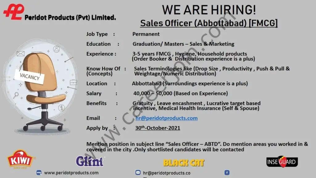 Peridot Products Pvt Limited Jobs Sales Officer 01