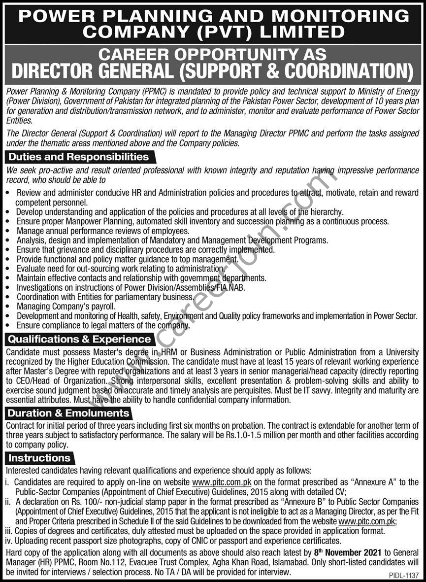 Power Planning & Monitoring Company PPMC Jobs October 2021