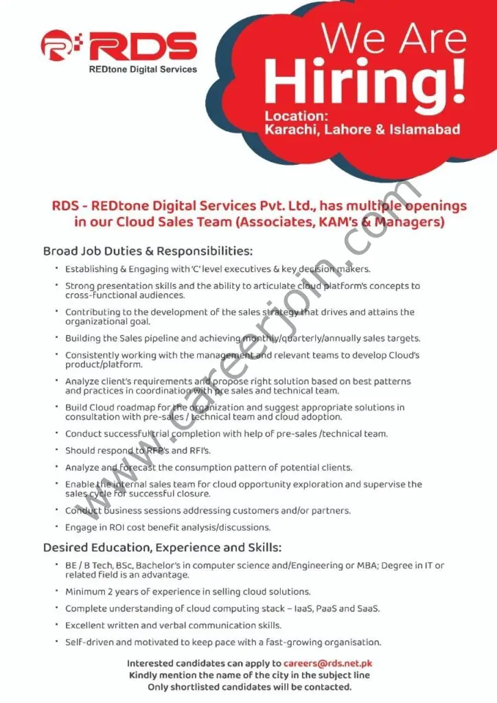 REDtone Digital Services RDS Jobs October 2021 01