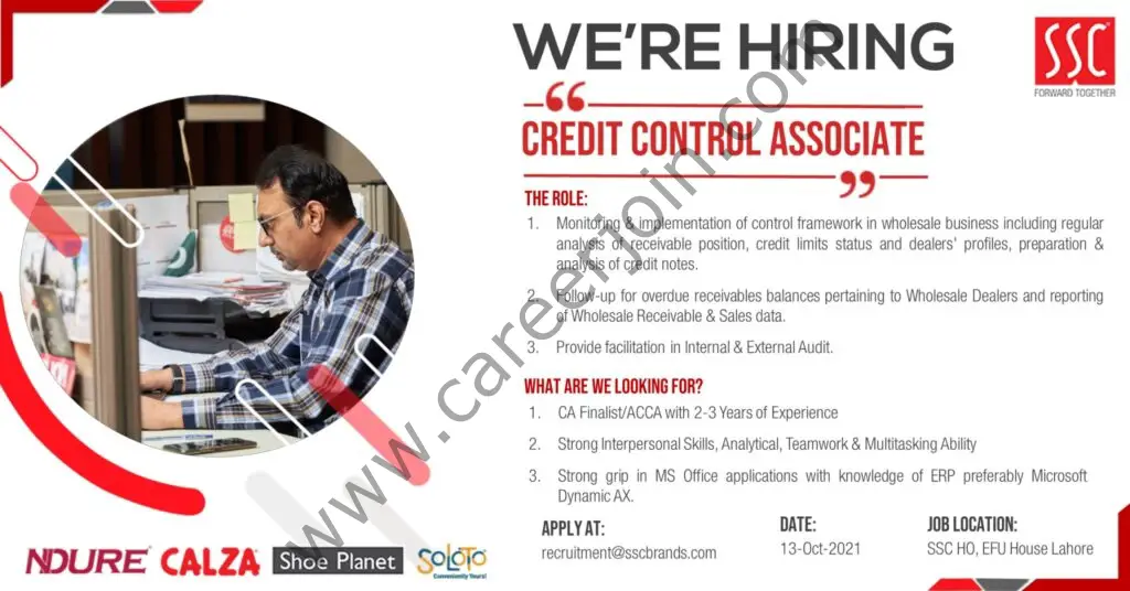 Service Sales Corporation Pvt Ltd SSC Jobs Credit Control Associate 01