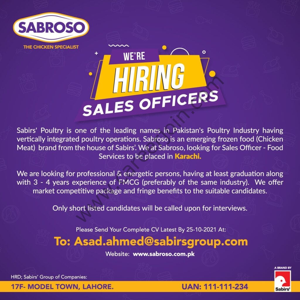 Sabroso Pakistan Jobs Sales Officers 01