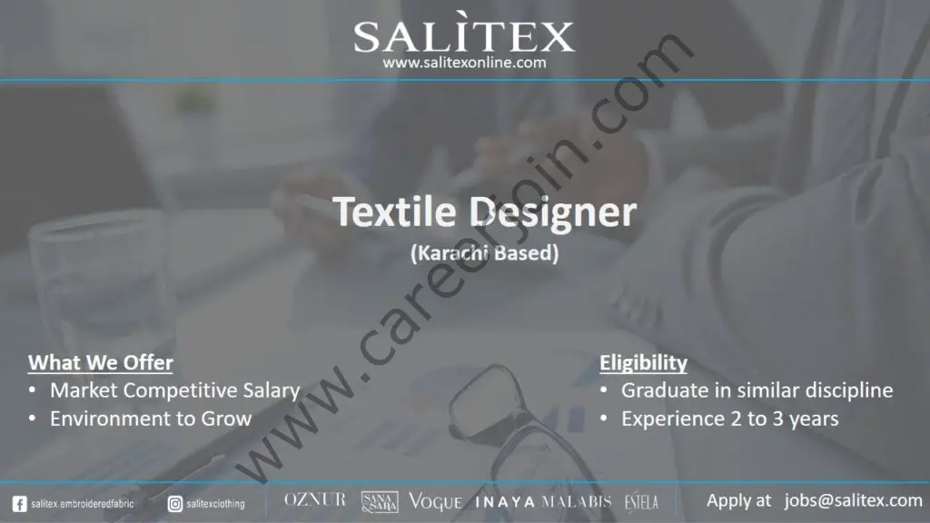 Salitex Pakistan Jobs Textile Designer 01