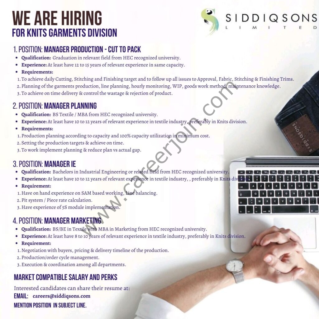 Siddiqsons Limited Jobs October 2021 02