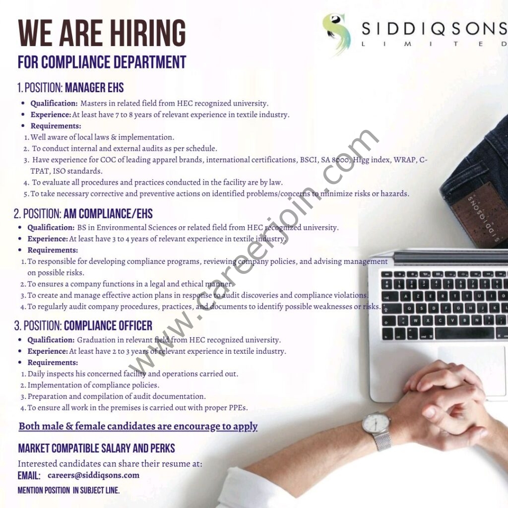Siddiqsons Limited Jobs October 2021 01
