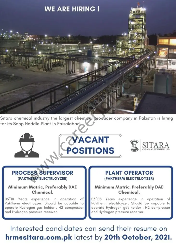 Sitara Chemical Industries Jobs October 2021 01