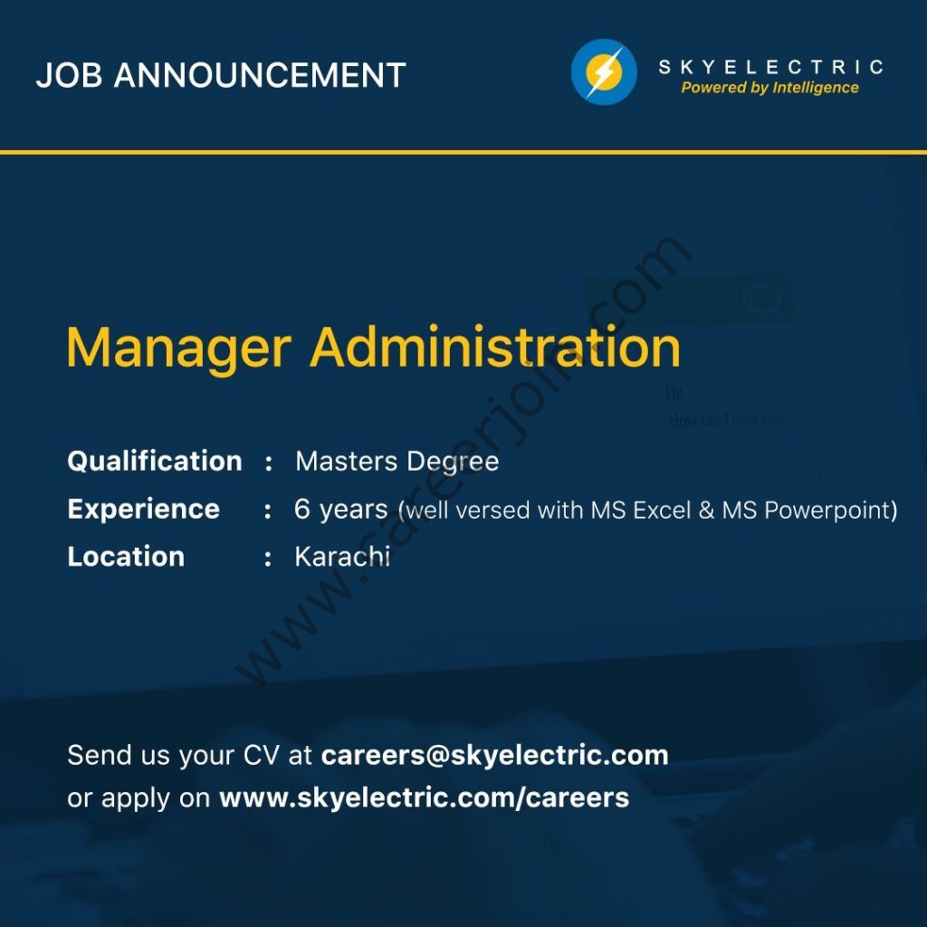 SkyElectric Pvt Ltd Jobs Manager Administration 01