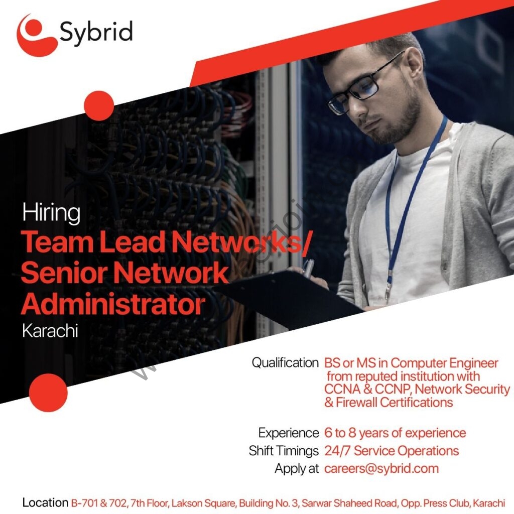 ybrid Pvt Ltd Jobs Team Lead Networks / Senior Network Administrator 01