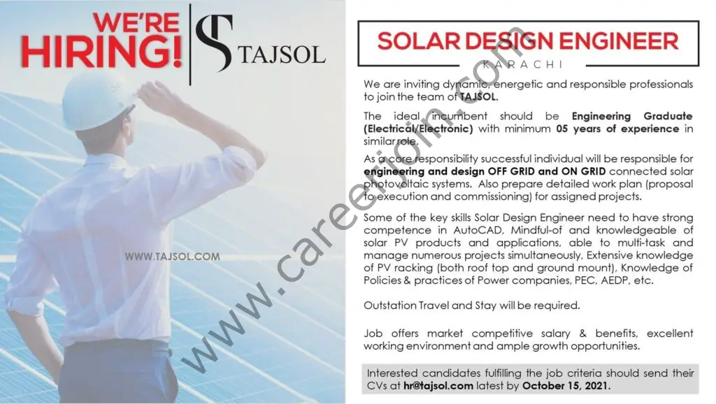 TAJSOL Jobs Solar Design Engineer 01