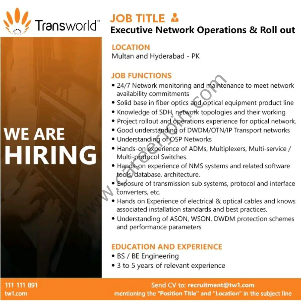 Transworld Associates Jobs Executive Network Operations & Roll Out 01