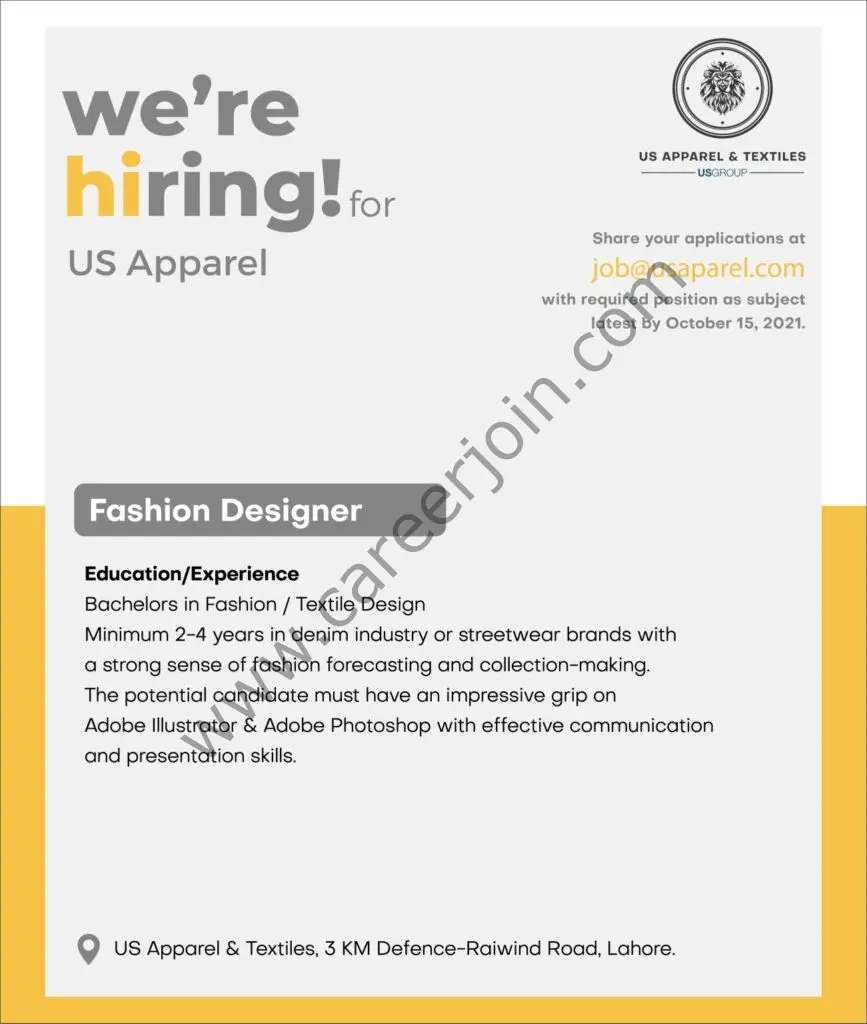 US Group Jobs Fashion Designer 01