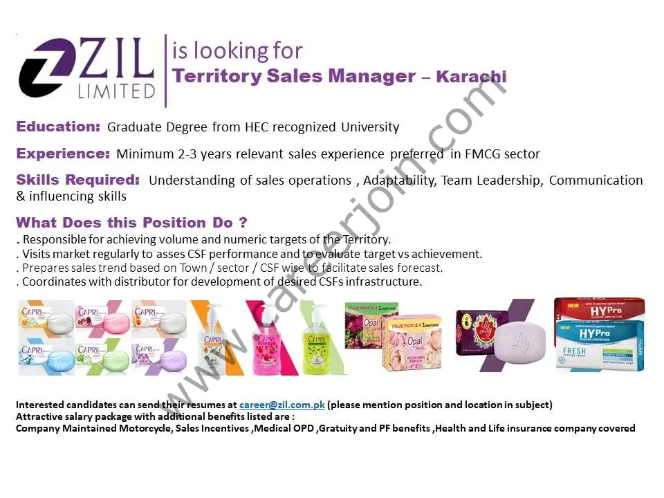 ZIL Limited Jobs Territory Sales Manager 01