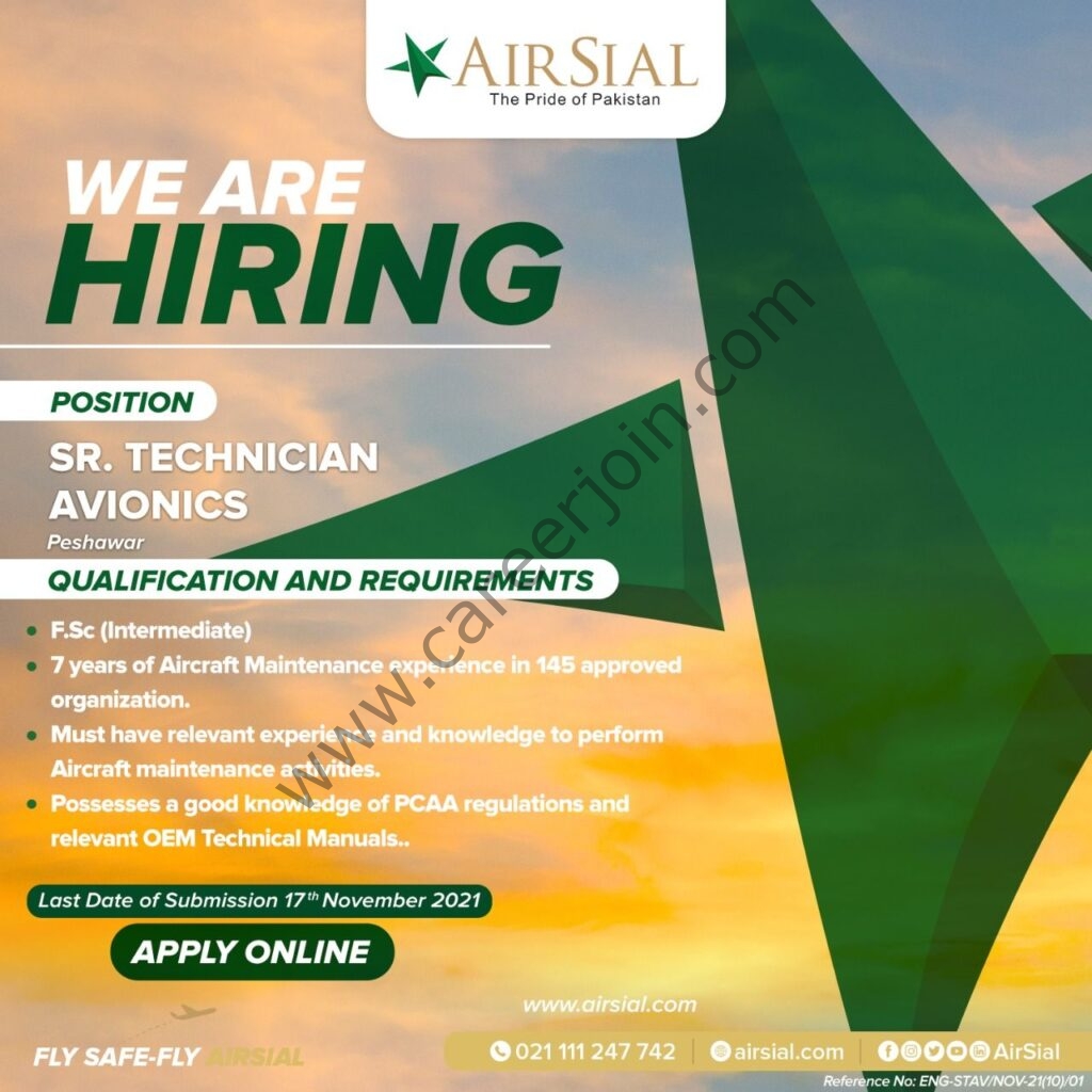 AirSial Limited Jobs Senior Technician Avionics 01