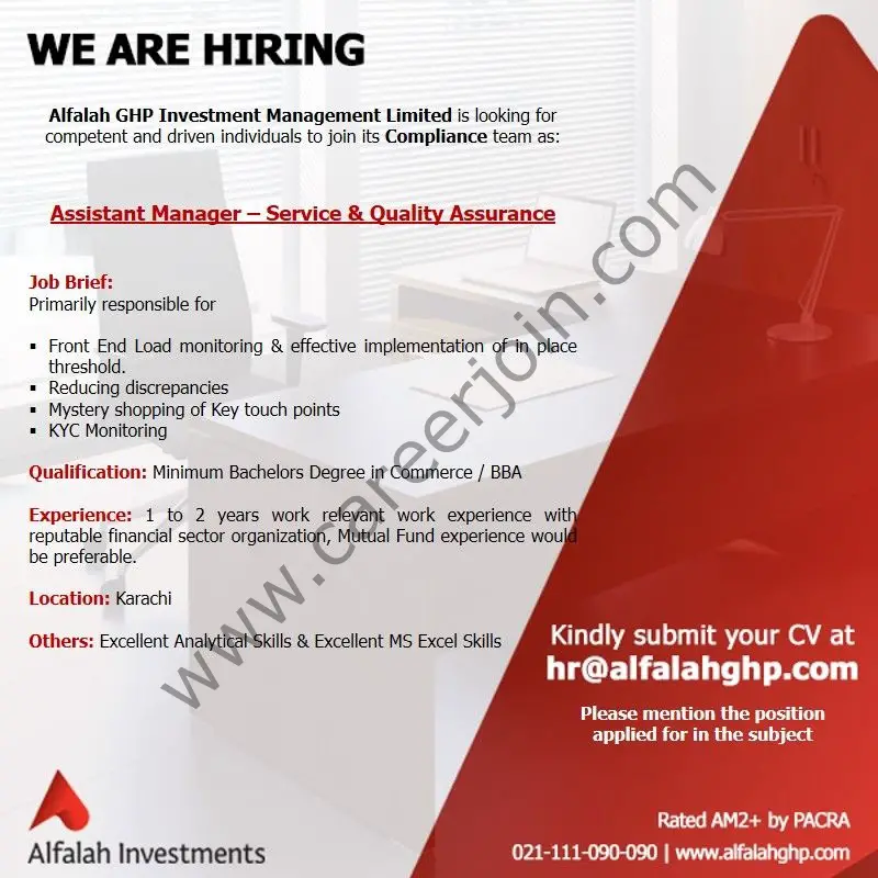 Alfalah GHP Investment Management Limited Jobs November 2021 02