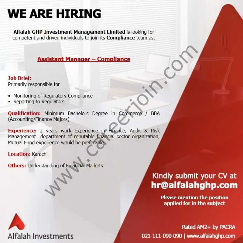 Alfalah GHP Investment Management Limited Jobs November 2021 03