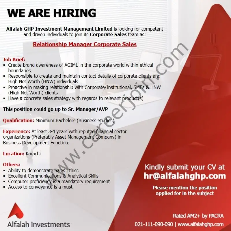 Alfalah GHP Investment Management Limited Jobs November 2021 04