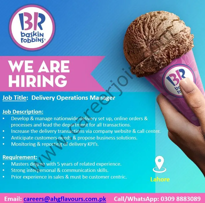 Baskin Robbins Pvt Ltd BR Jobs Delivery Operations Manager 01