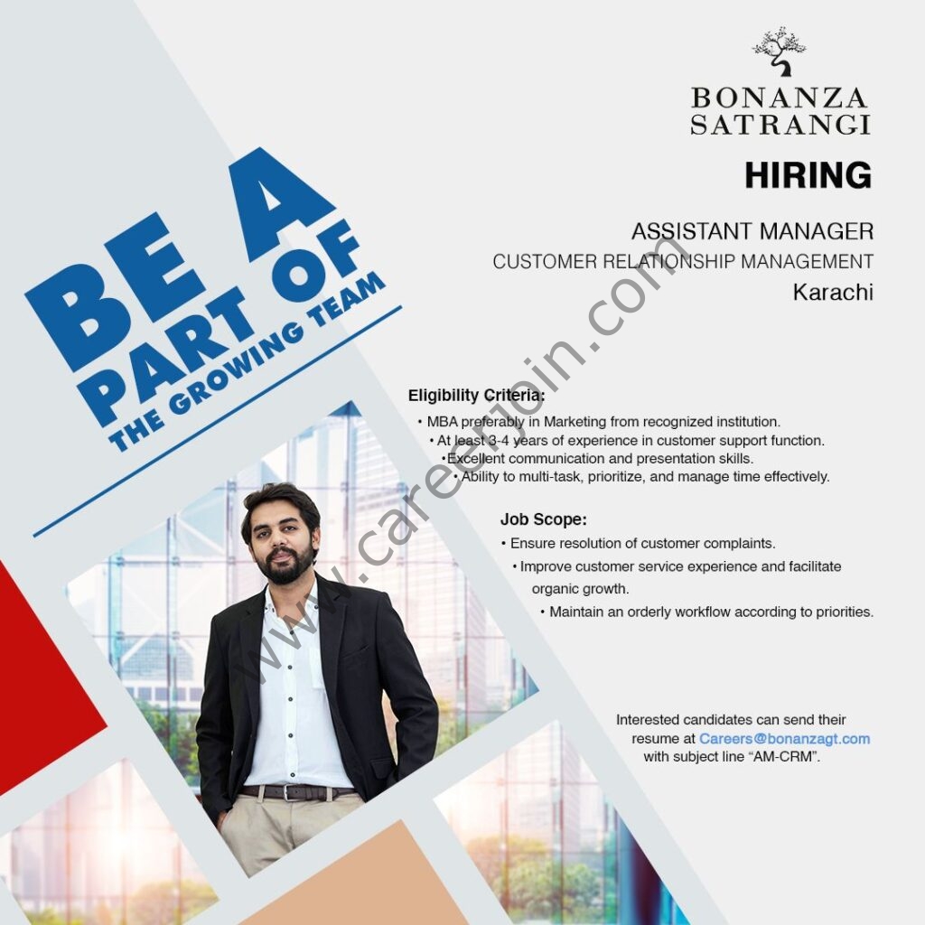 Bonanza Satrangi Jobs Assistant Manager 01