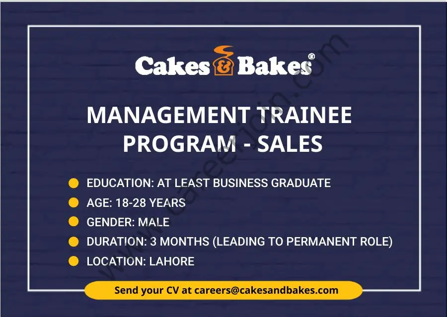 Cakes & Bakes Pakistan Management Trainee Program Sales 2021 01
