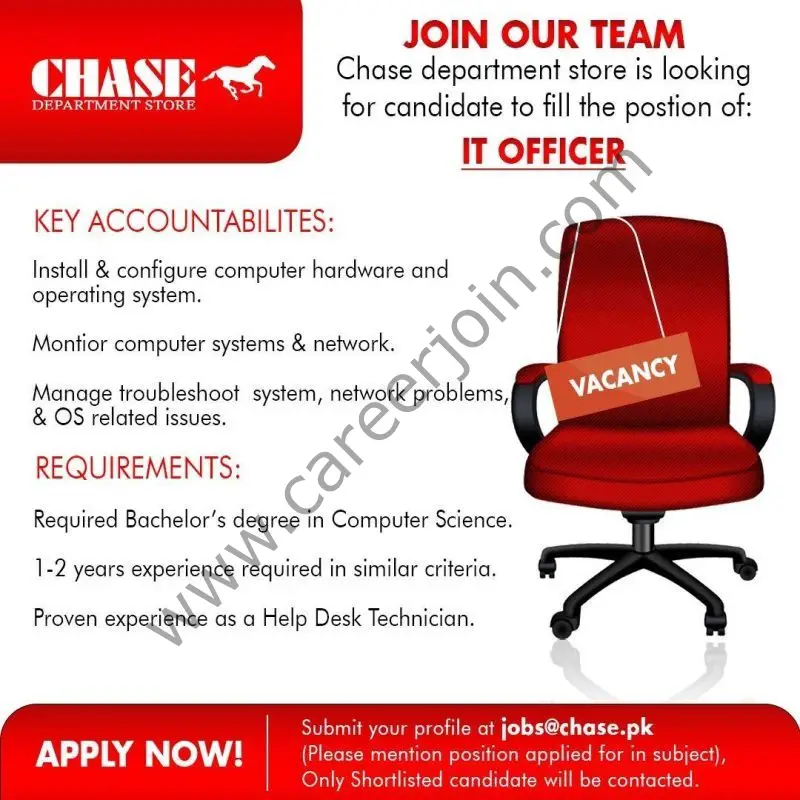 Chase Department Store Jobs IT Officer 01