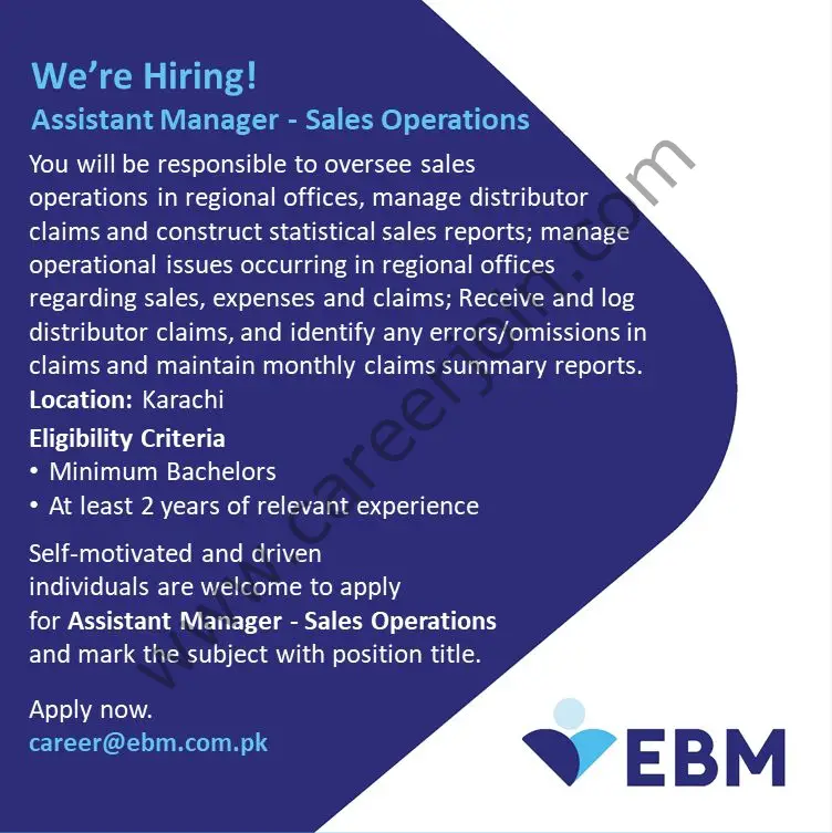 English Biscuits Manufactures Pvt Ltd EBM Jobs Assistant Manager Sales Operations 01